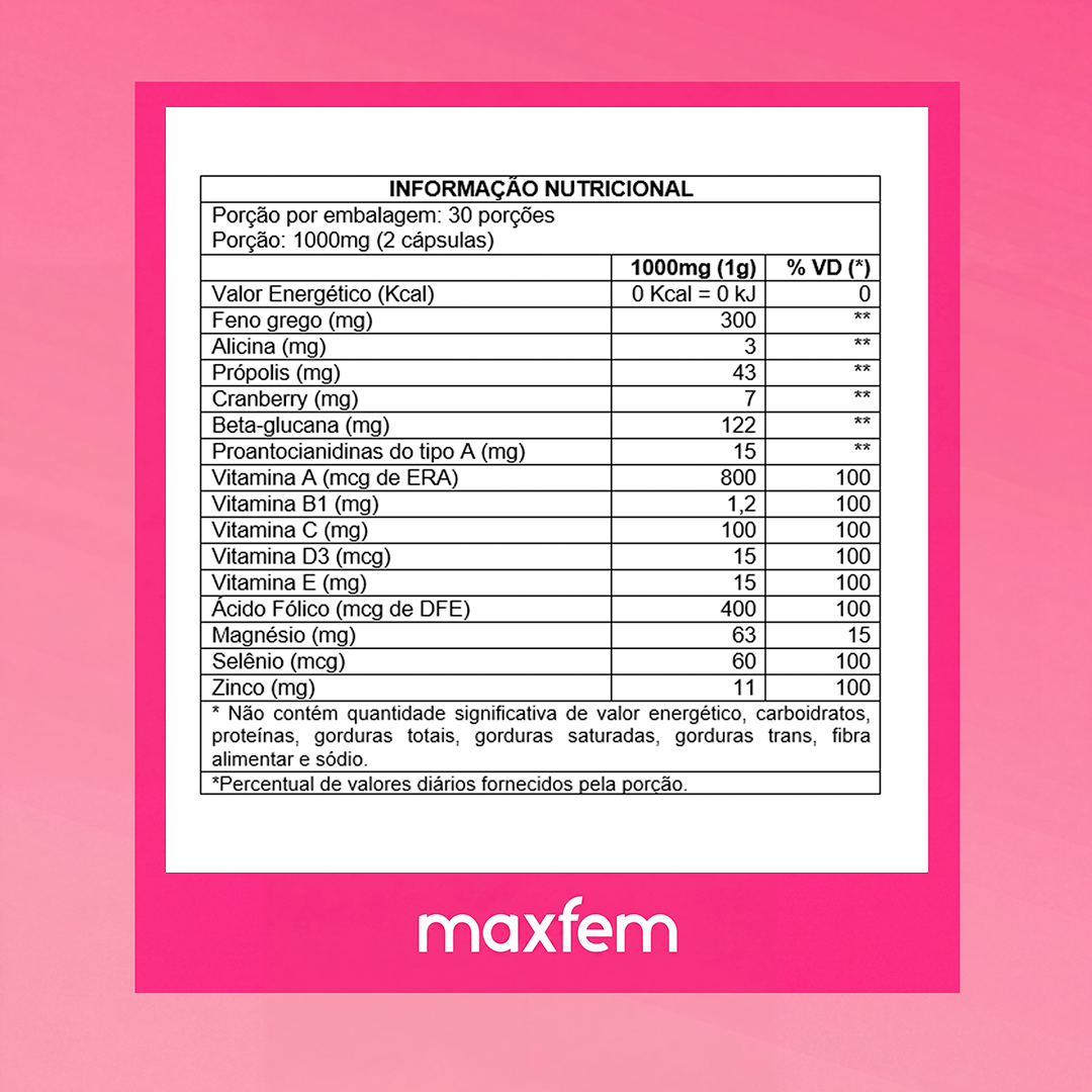 Imunofem – Suplemento para o Bem-Estar Íntimo Feminino 1 mês