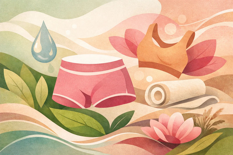 Arte editorial abstrata com formas orgânicas inspiradas em natureza e anatomia não explícita.
