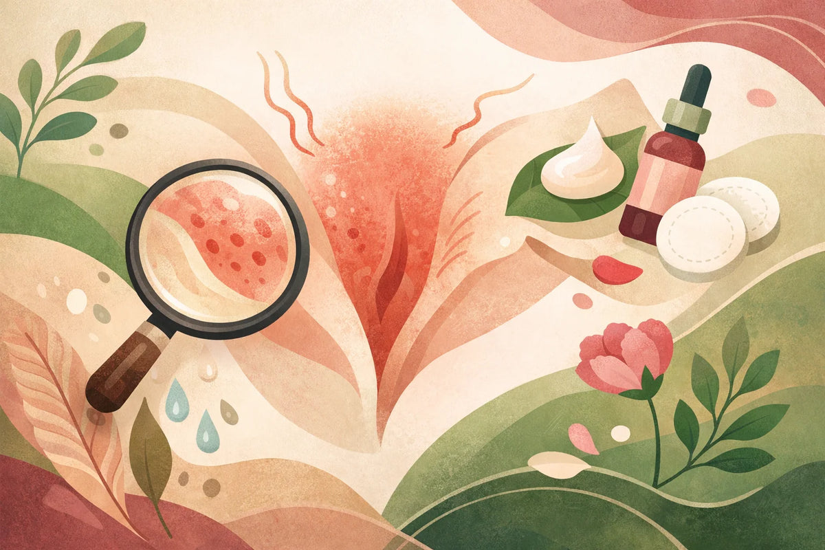 Arte editorial abstrata com formas orgânicas inspiradas em natureza e anatomia não explícita.