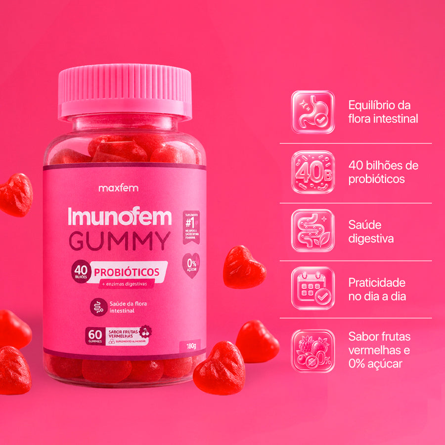 Imunofem Gummy – 40 Bilhões de Probióticos em Gummy