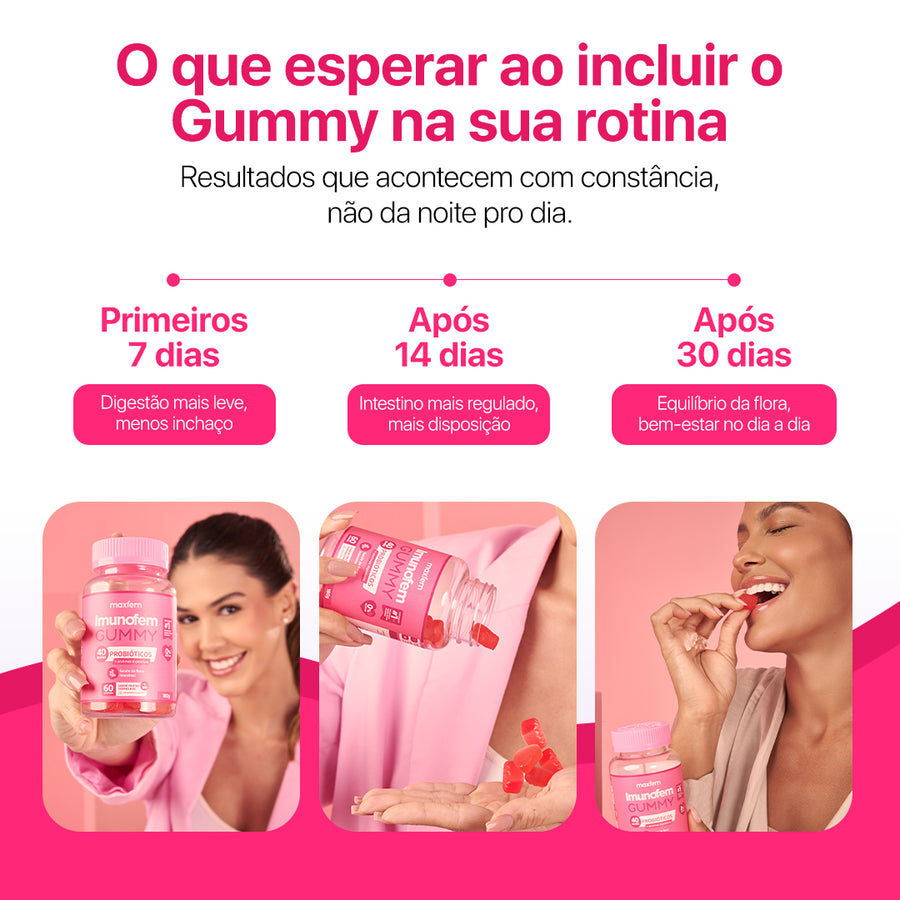 Imunofem Gummy – 40 Bilhões de Probióticos em Gummy