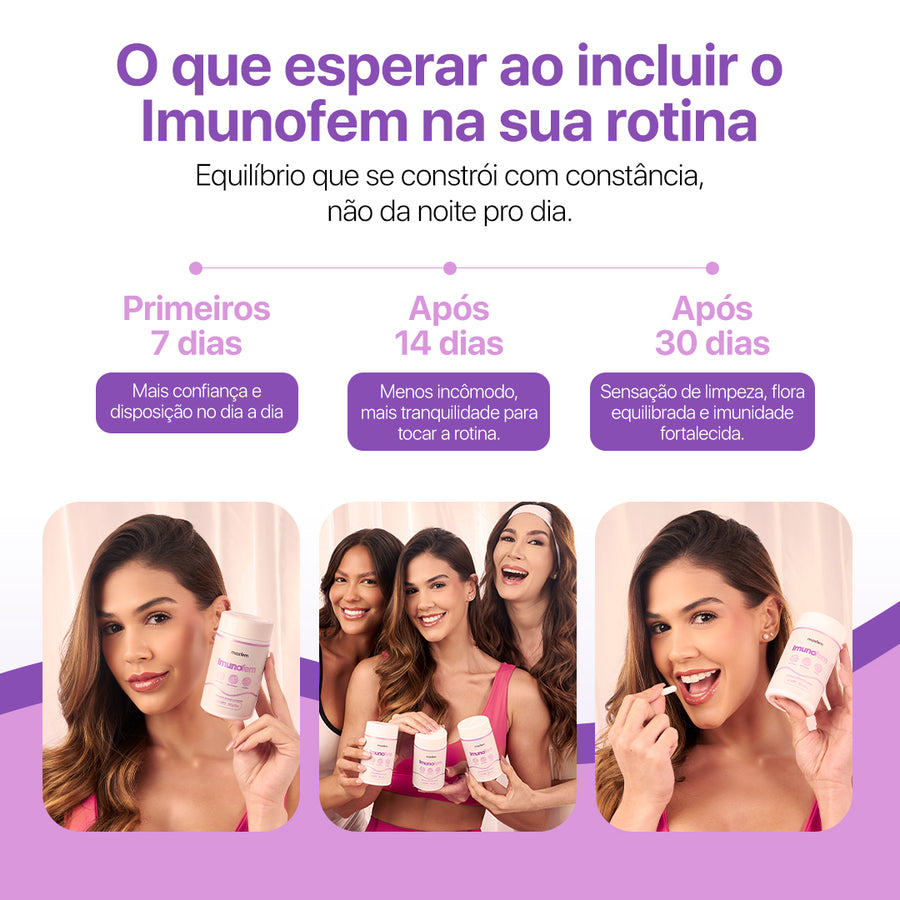 Imunofem – Suplemento para o Bem-Estar Íntimo Feminino, Flora Vaginal e Imunidade