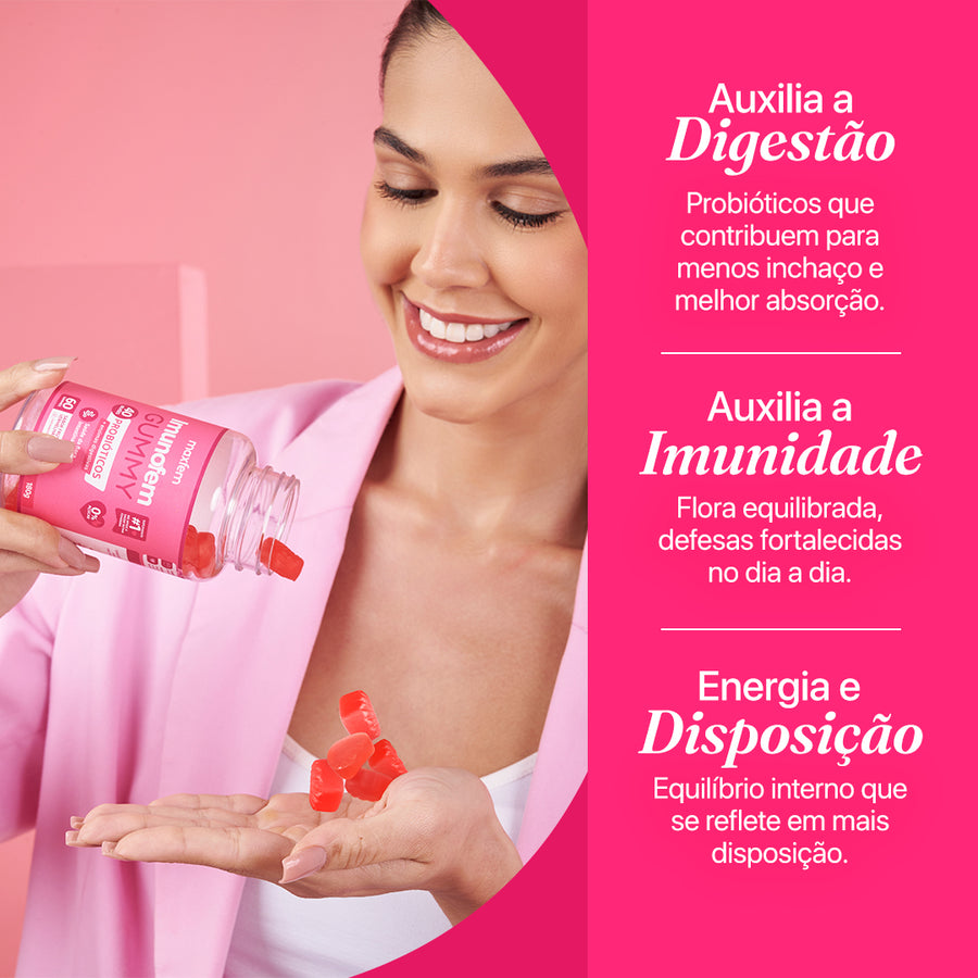 Imunofem Gummy – 40 Bilhões de Probióticos em Gummy
