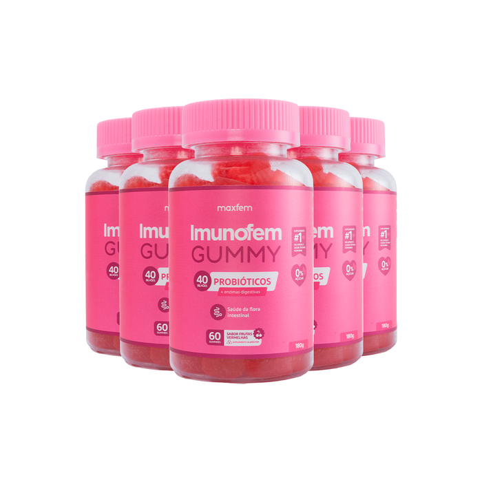 Kit 5 Gummy Maxfem – 40 Bilhôes de Probióticos em Gummy