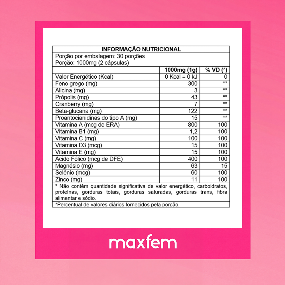 Imunofem – Suplemento para o Bem-Estar Íntimo Feminino 1 mês