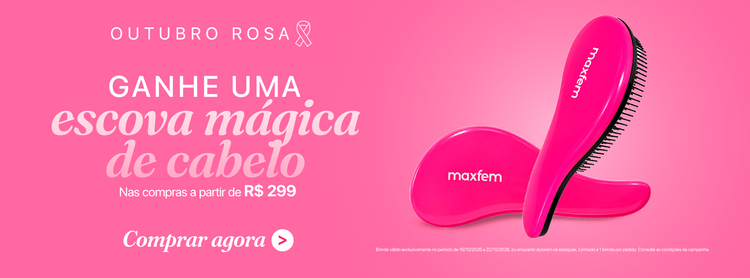Outubro Rosa: ganhe uma escova mágica de cabelo nas compras a partir de R$ 299