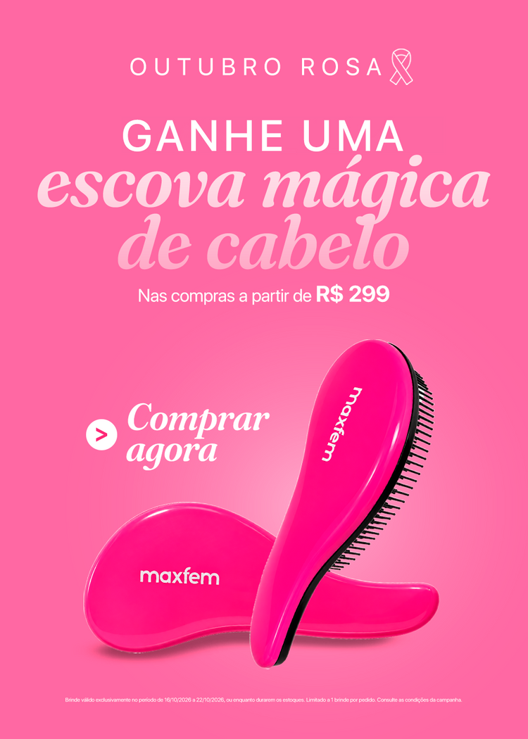 Outubro Rosa: ganhe uma escova mágica de cabelo nas compras a partir de R$ 299