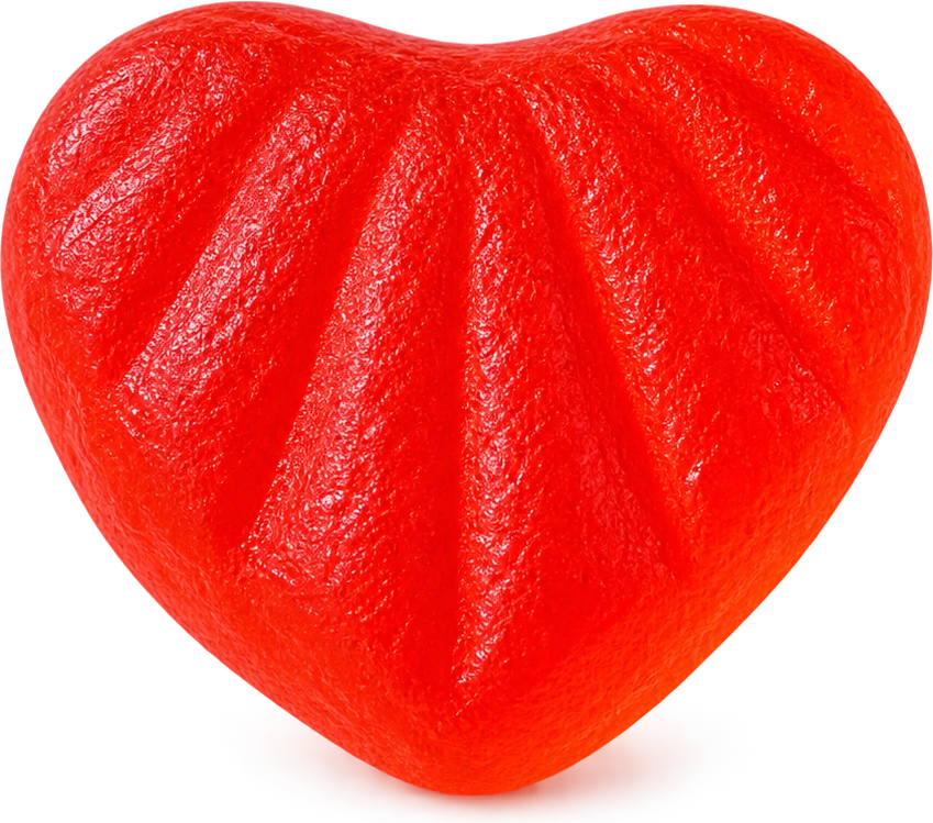 Gominha do Imunofem Gummy em formato de coração, sabor frutas vermelhas