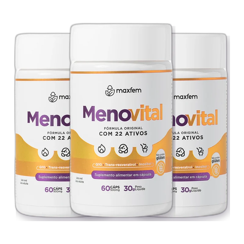 Kit com 3 frascos de Menovital